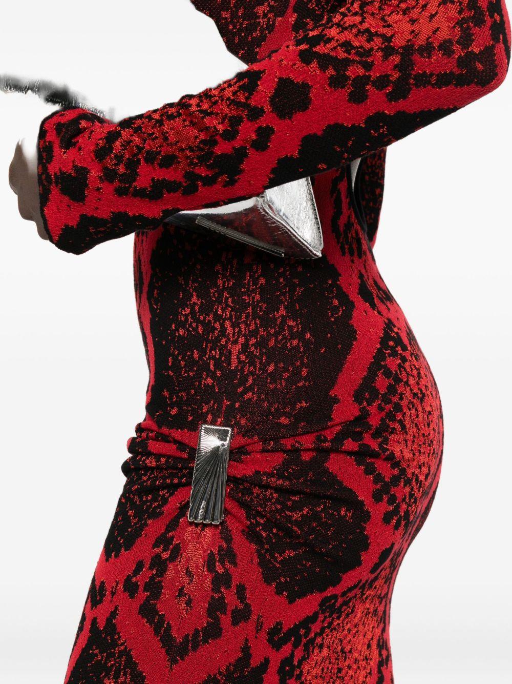Abito midi con stampa animalier in rosso The Attico - donna 