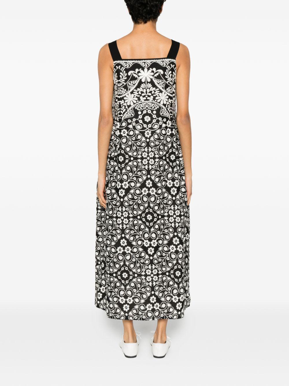 Abito midi con stampa floreale in nero Maxmara weekend - donna 