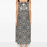 Abito midi con stampa floreale in nero Maxmara weekend - donna 