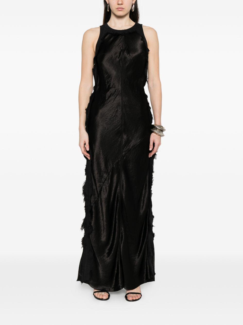 Abito midi con frange in nero Haikure - donna 