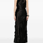 Abito midi con frange in nero Haikure - donna 