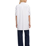 Camicia oversize con fiocco in bianco 