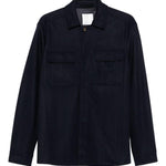 Giacca-camicia gessata in blu Eleventy - uomo 