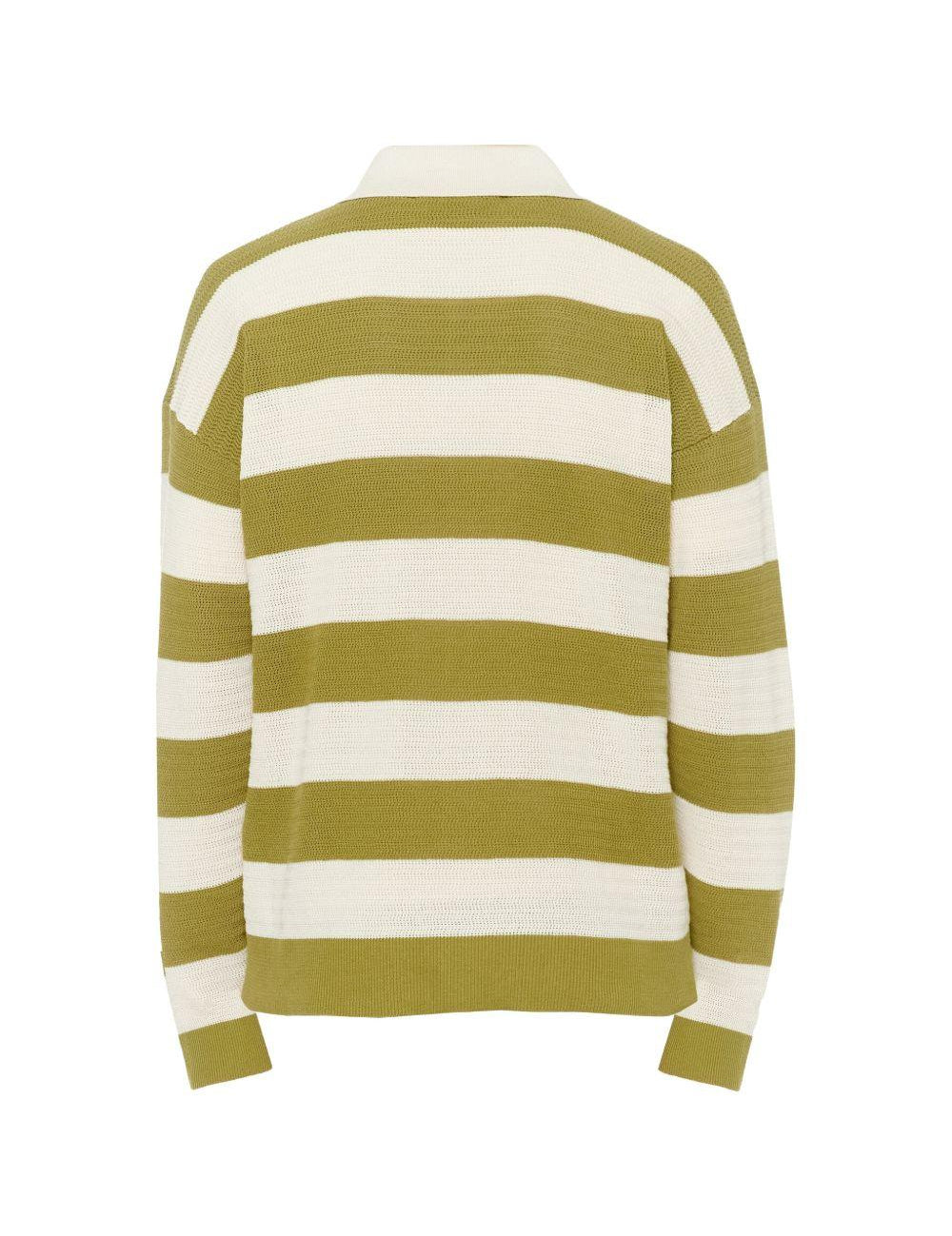 Cardigan a righe ami de coeur in bianco e verde Ami paris - uomo 