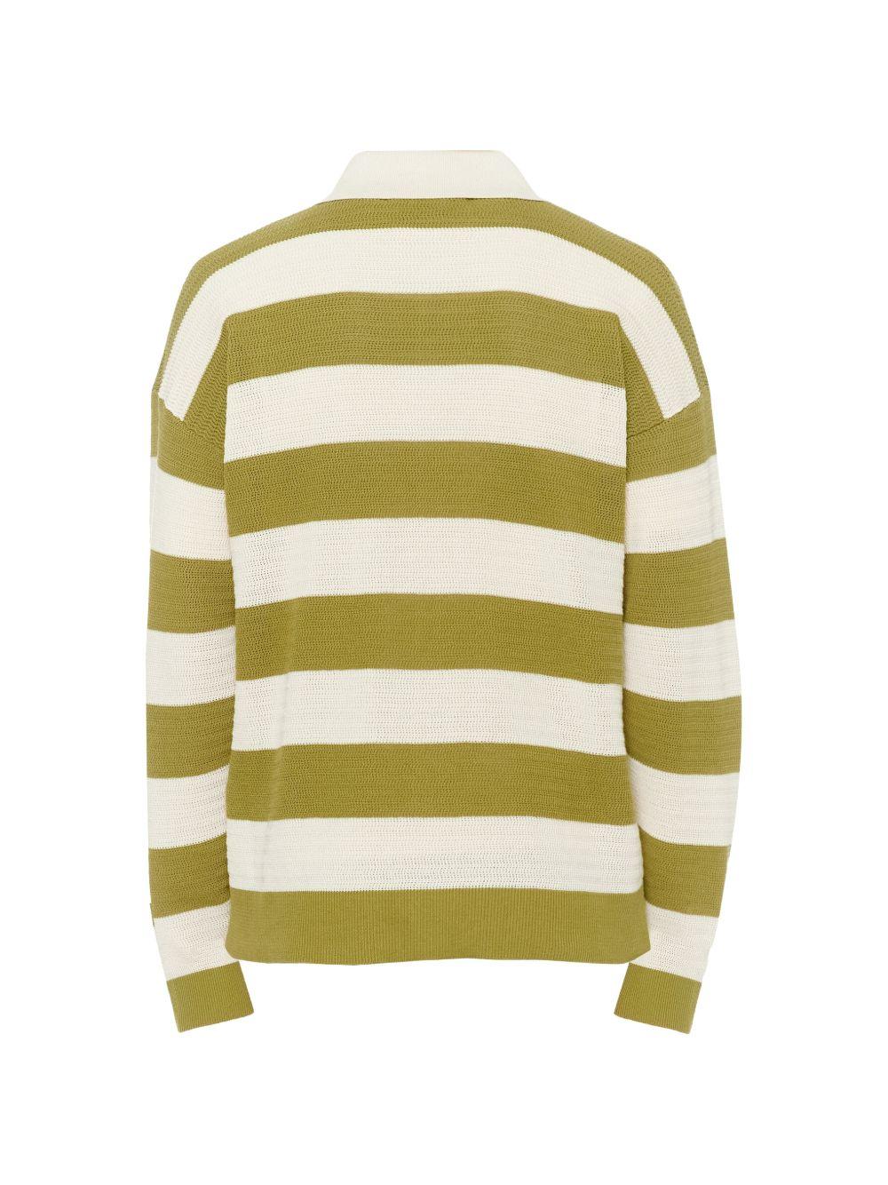 Cardigan a righe ami de coeur in bianco e verde Ami paris - uomo 