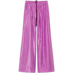 Pantaloni in seta Habotai con coulisse in viola Forte forte - donna 
