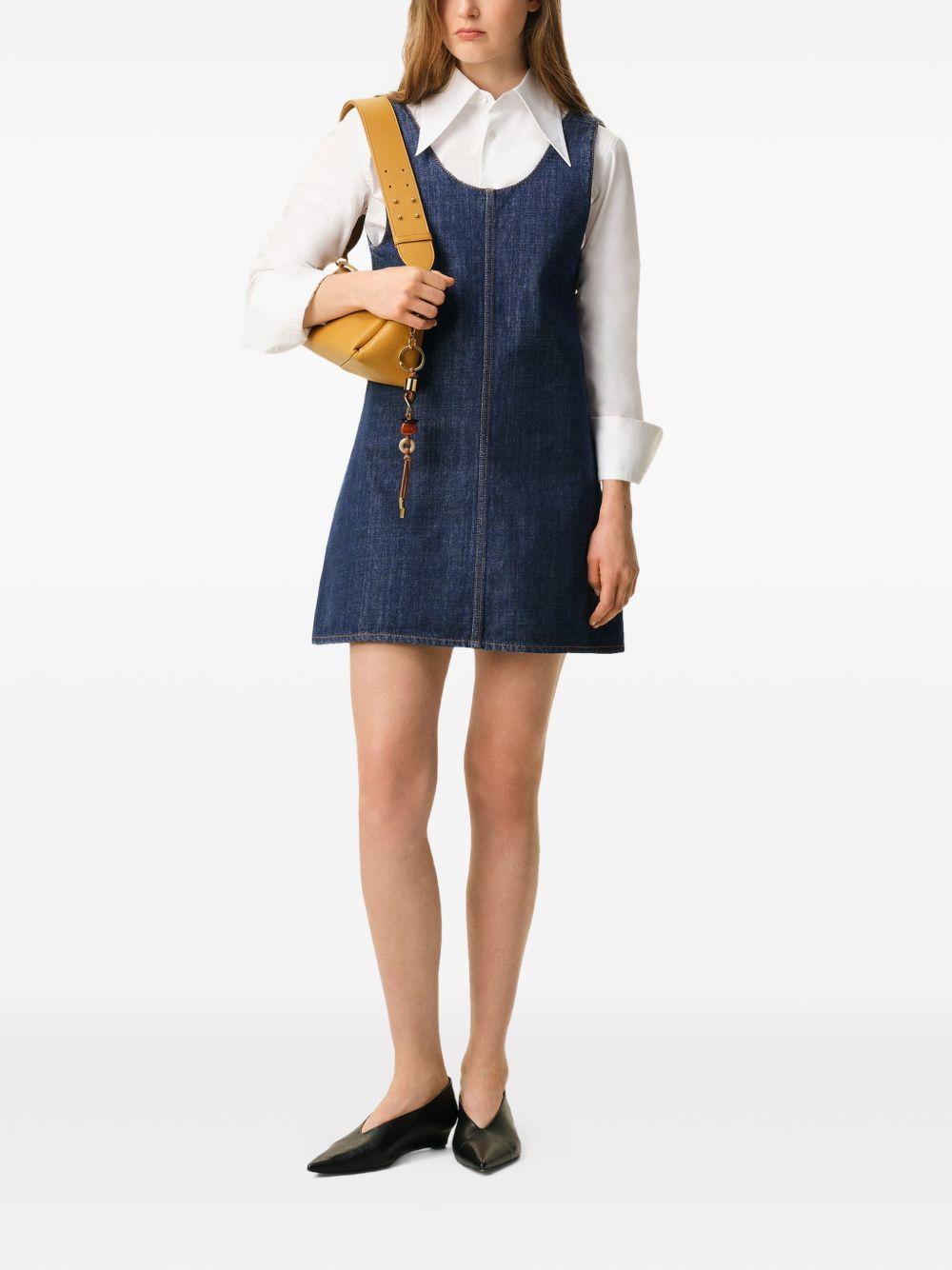 Abito corto in denim blu 