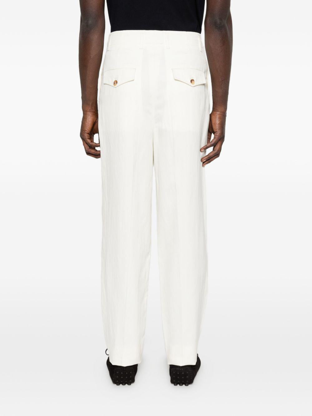 Pantaloni plissé in bianco Brunello cucinelli - uomo 