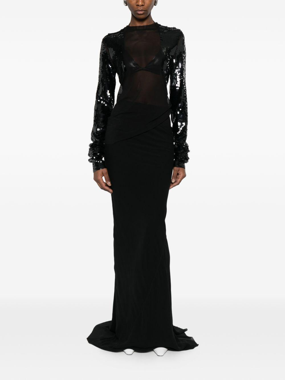 Gonna maxi coda in nero Rick owens - donna 