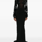 Gonna maxi coda in nero Rick owens - donna 