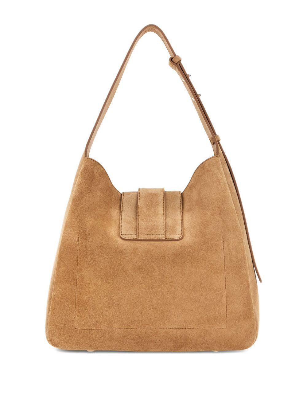 Borsa a spalla con fibbia H in suede marrone Hogan - donna 