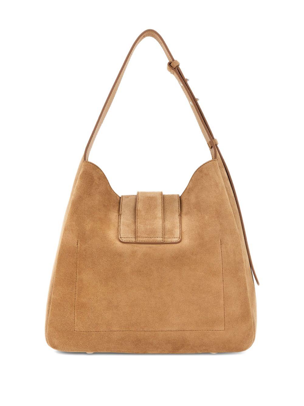 Borsa a spalla con fibbia H in suede marrone Hogan - donna 