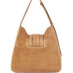 Borsa a spalla con fibbia H in suede marrone Hogan - donna 