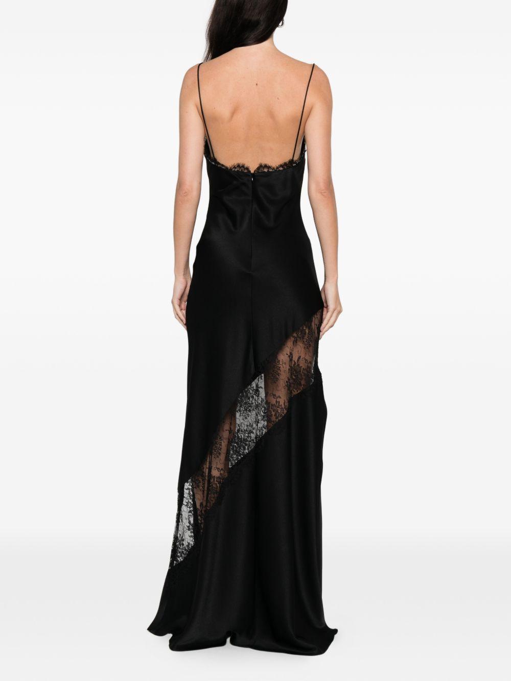 Abito in raso con finiture in pizzo in nero Alex perry - donna 