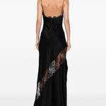 Abito in raso con finiture in pizzo in nero Alex perry - donna 