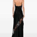Abito in raso con finiture in pizzo in nero Alex perry - donna 