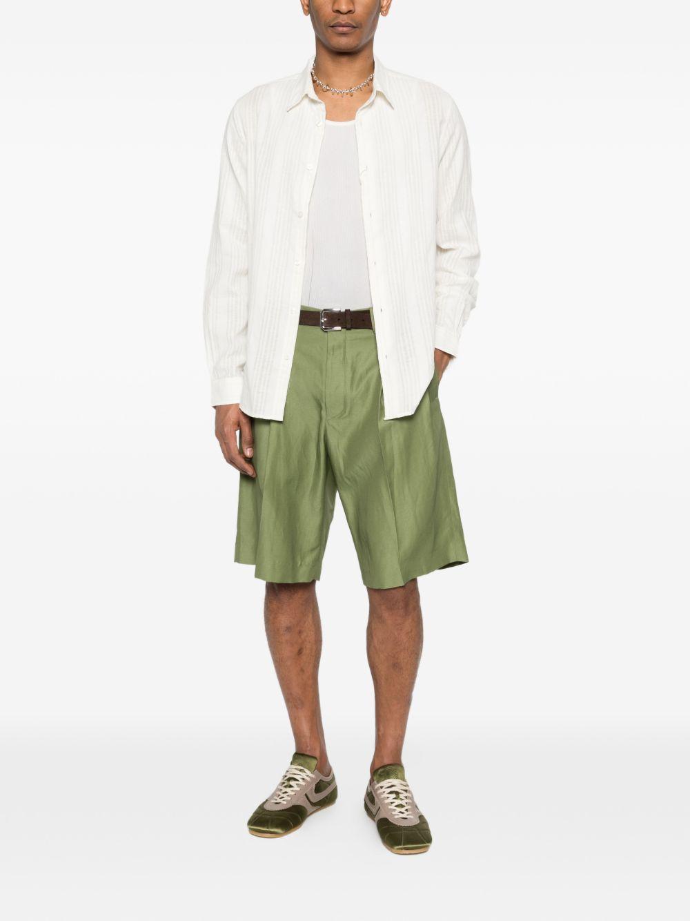 Pantaloncini a pieghe in verde Laneus - uomo 