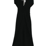 Abito midi Edith con scollo a V in nero Victoria Beckham - donna 