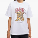 T-shirt con grafica in bianco Ganni - donna 