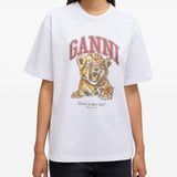 T-shirt con grafica in bianco Ganni - donna 