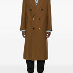 Cappotto doppio petto in lana in marrone Ami paris - uomo 