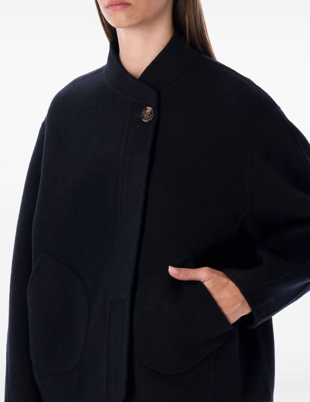Giacca Windsor  in lana blu navy 