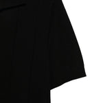 T-shirt a coste con collo polo in nero Kangra - uomo 