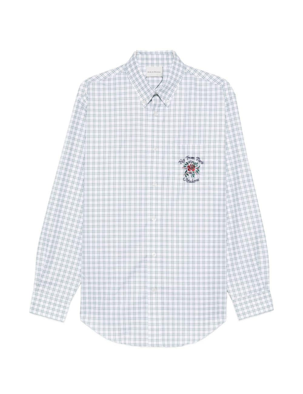 Camicia a quadri con logo ricamato multicolor DROLE DE MONSIEUR - uomo 