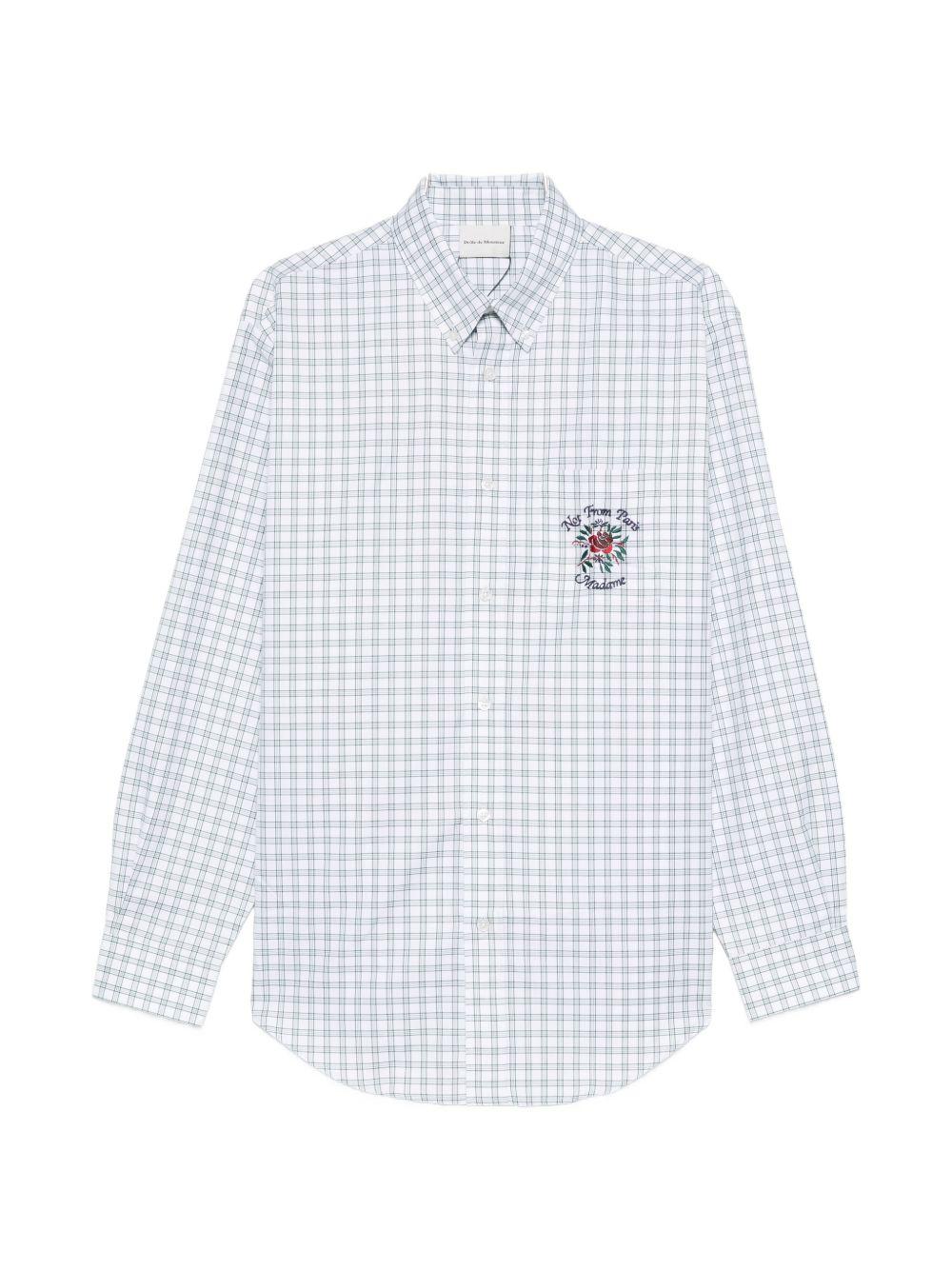 Camicia a quadri con logo ricamato multicolor DROLE DE MONSIEUR - uomo 
