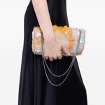 Borsa con paillettes multicolore Rabanne - donna 
