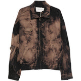 Giacca tie-dye con effetto vissuto in nero e kaki Feng chen wang - uomo 