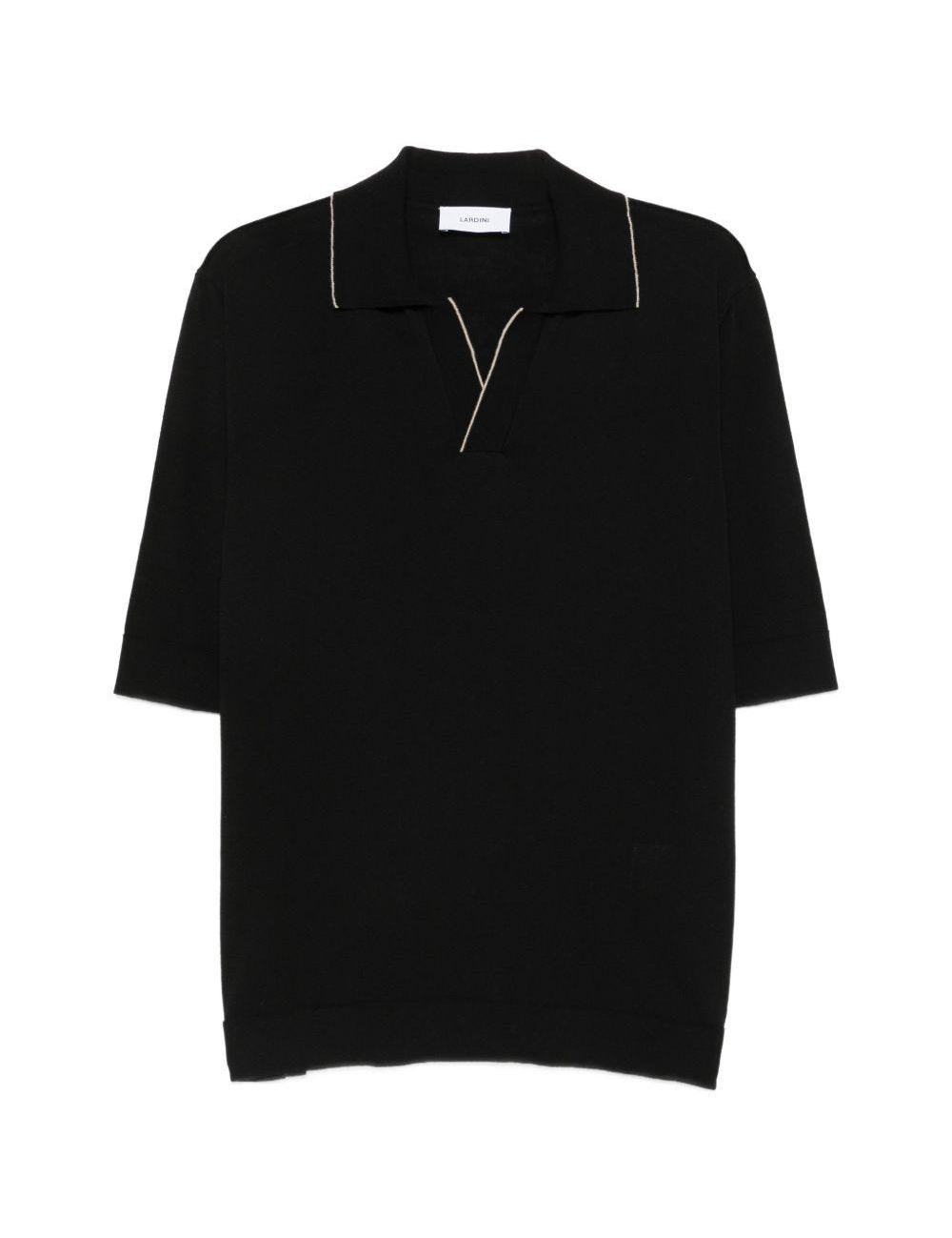 Polo con dettagli a contrasto in nero Lardini - uomo 