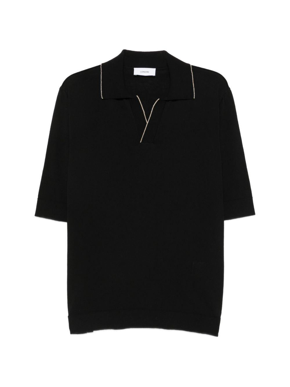 Polo con dettagli a contrasto in nero Lardini - uomo 