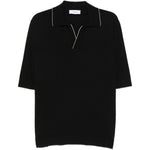 Polo con dettagli a contrasto in nero Lardini - uomo 