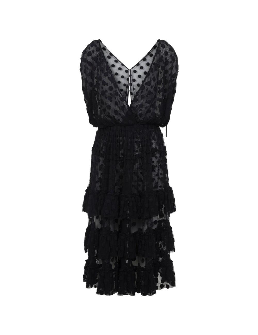 Abito midi con balze a pois Dally in nero Dries van noten - donna 
