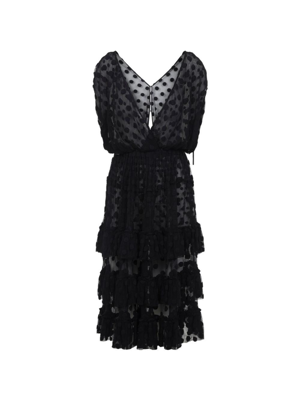 Abito midi con balze a pois Dally in nero Dries van noten - donna 