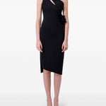Abito lungo asimmetrico floreale in nero Coperni - donna 