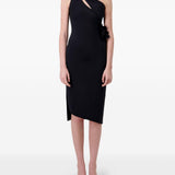 Abito lungo asimmetrico floreale in nero Coperni - donna 