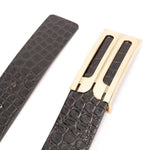Cintura con effetto coccodrillo in marrone Victoria beckham - donna 