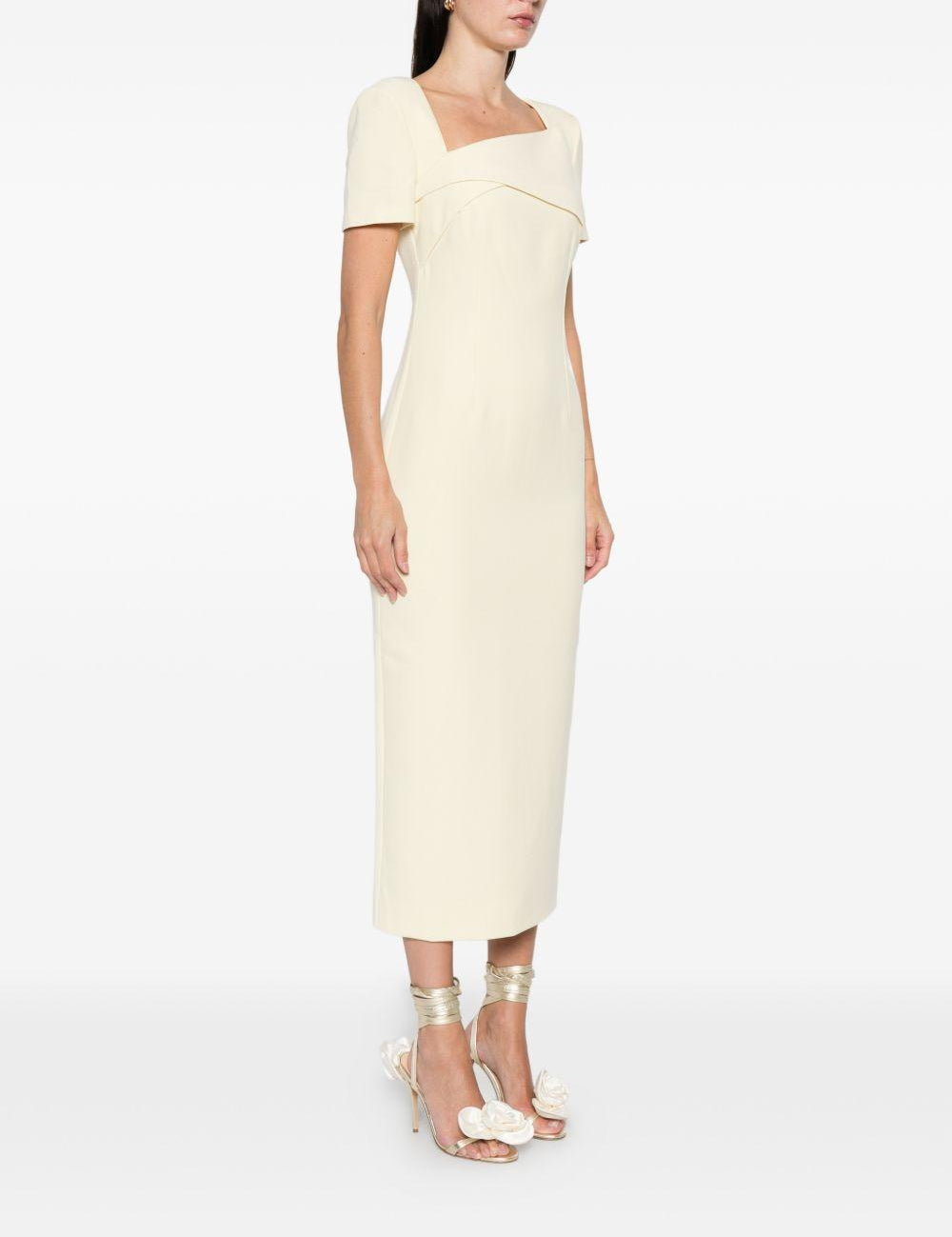 Abito lungo con scollo quadrato in giallo Roland mouret - donna 
