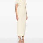 Abito lungo con scollo quadrato in giallo Roland mouret - donna 