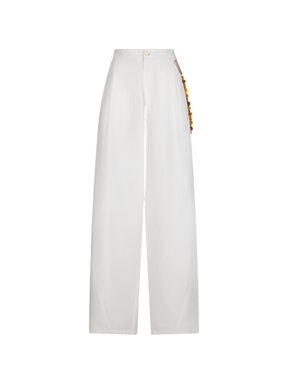 Pantaloni Phebe a gamba ampia in bianco Darkpark - donna 