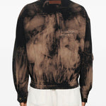 Giacca tie-dye con effetto vissuto in nero e kaki Feng chen wang - uomo 