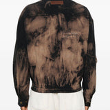 Giacca tie-dye con effetto vissuto in nero e kaki Feng chen wang - uomo 