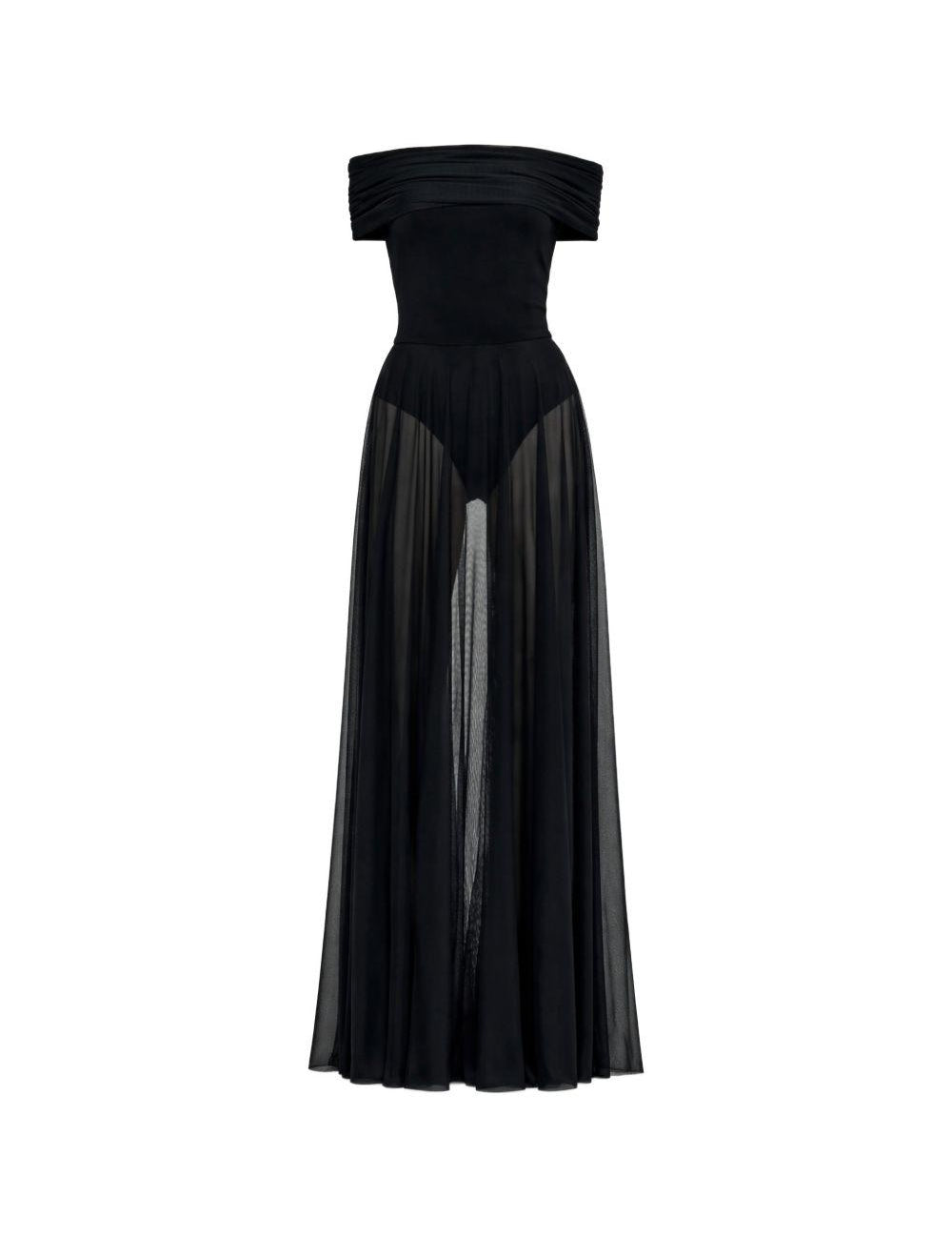 Abito con scollo a barca in nero Norma Kamali - donna 