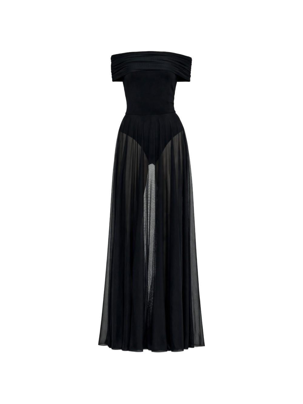 Abito con scollo a barca in nero Norma Kamali - donna 