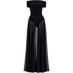 Abito con scollo a barca in nero Norma Kamali - donna 
