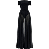Abito con scollo a barca in nero Norma Kamali - donna 
