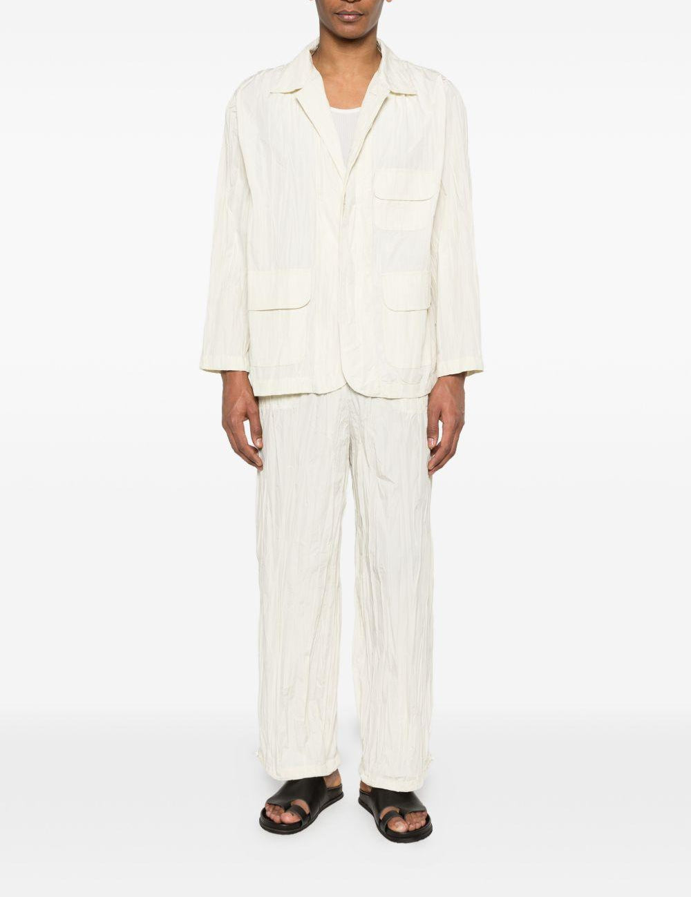 pantaloni plissettati in bianco gongdid design - uomo 