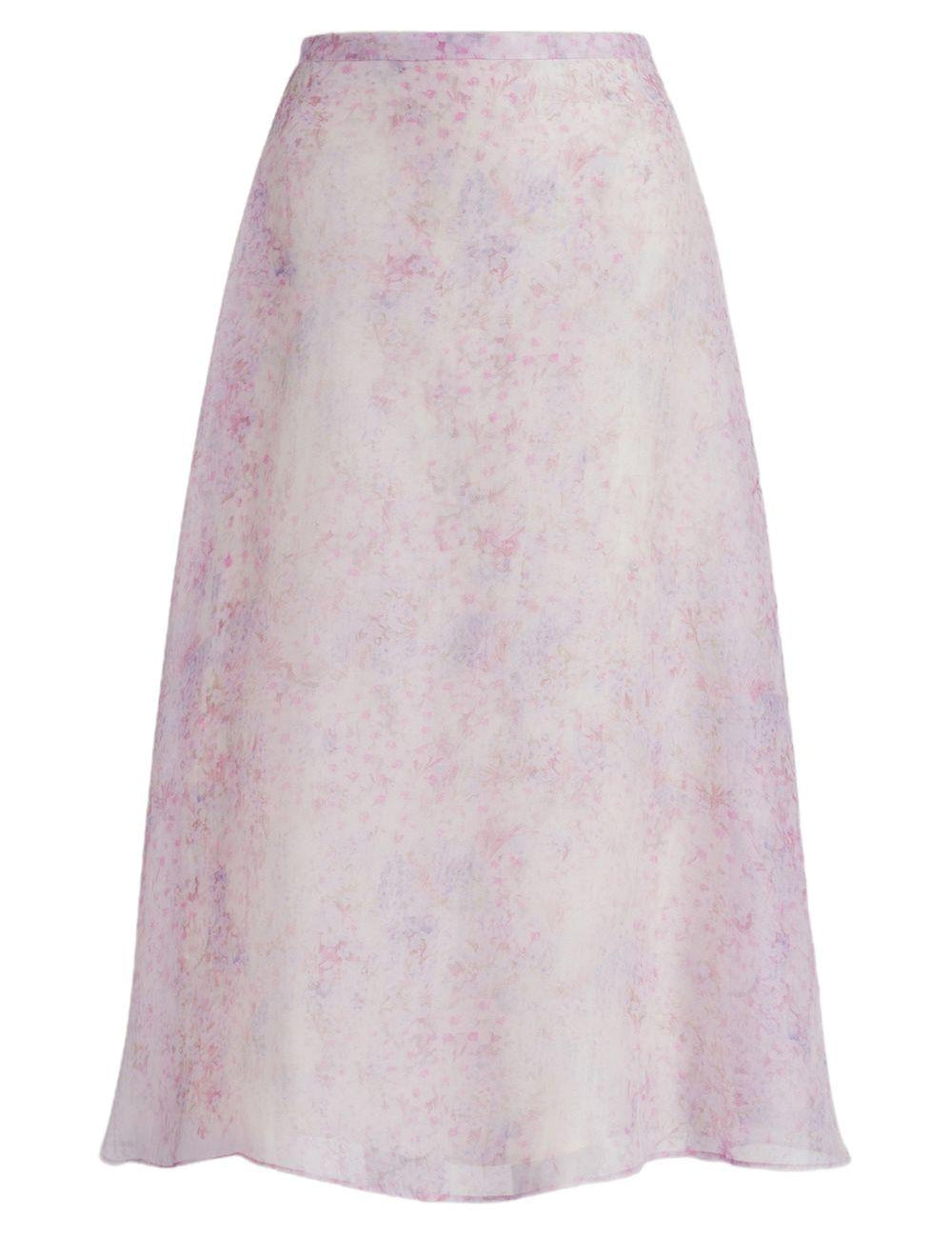 Gonna midi a fiori in viola Alberta Ferretti - donna 